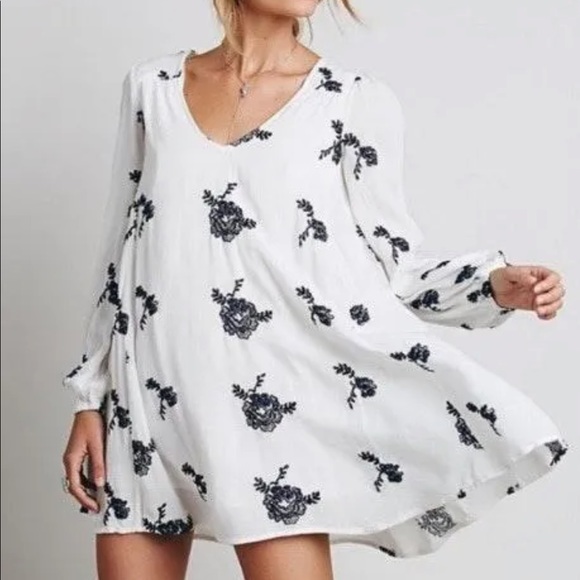Free People Embroidered Austin Mini Dress Agave XS - Picture 2 of 12